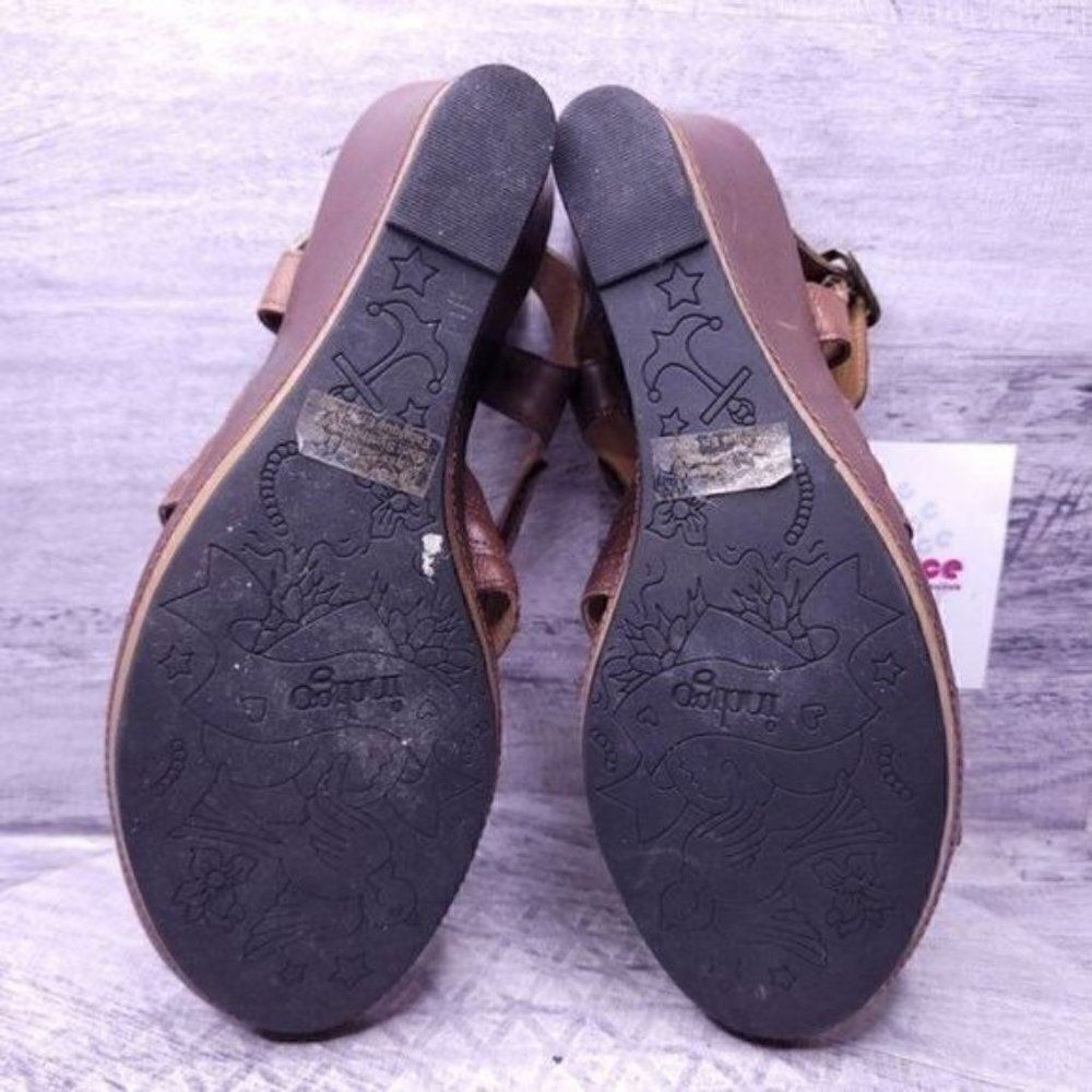 Indigo by Clarks Leather Wedge Sandal Brown Women's sz 11 - Picture 7 of 8